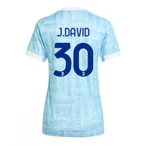 Juventus Jonathan David #30 Jalkapallovaatteet Naisten Vieraspaita 2025-26 Lyhythihainen